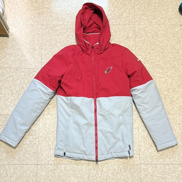 Nike Arizona Cardinals Red and Gray Puffer Jacket Size Small - Picture 1 of 5